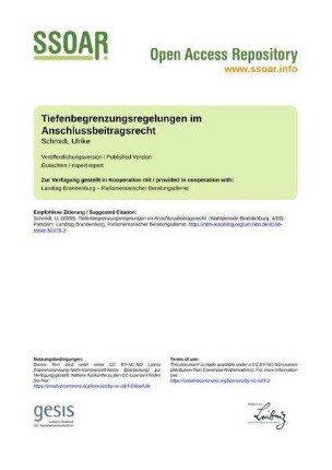 Tiefenbegrenzungsregelungen im Anschlussbeitragsrecht