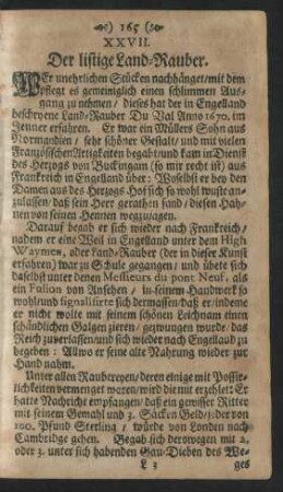XXVII. Der listige Land-Rauber.