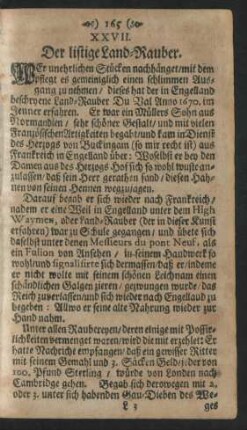 XXVII. Der listige Land-Rauber.