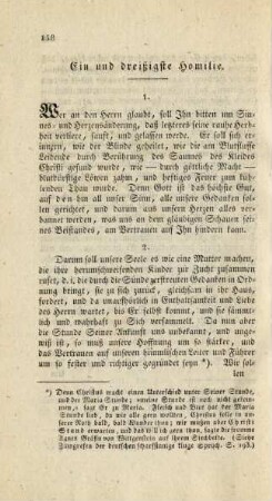 Ein und dreißigste Homilie