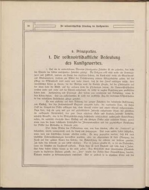1. Die volkswirtschaftliche Bedeutung des Kunstgewerbes.