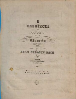 6 Exercices ou suites pour le clavecin : op. 1, 5