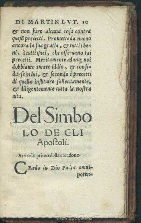 Del Simbolo De Gli Apostoli