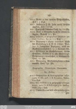 Geographia, Chronologia, Gnomonica.