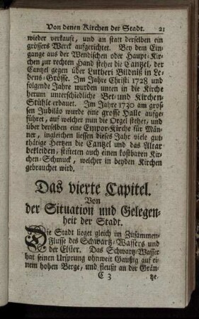 Das vierte Capitel. Von der Situation und Gelegenheit der Stadt.