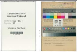 Entnazifizierung Bernhard Inkmann , geb. 20.08.1893 (Beamter)