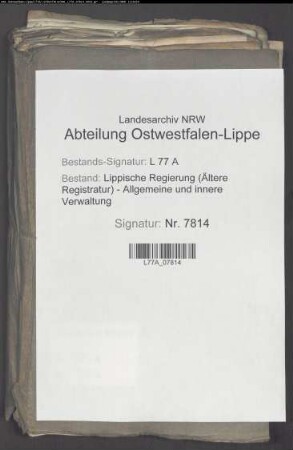 Anstellung der Flurschützen im Amt Schwalenberg