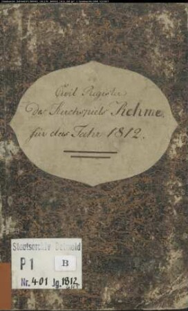 Zivilstandsregister der evangelischen Gemeinde Rehme, Kreis Minden (GHT 1812) (Gemeinde: Evangelische Gemeinde Rehme)