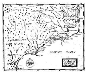 A map of North Carolina