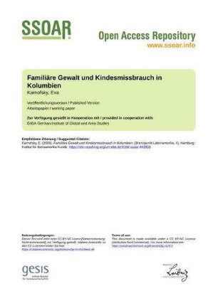 Familiäre Gewalt und Kindesmissbrauch in Kolumbien