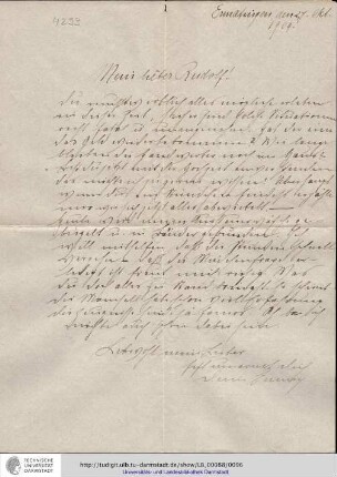 Brief vom 27.10.1904