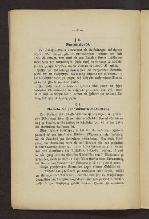 § 7 - Vorarbeiten zur Industrie-Ausstellung
