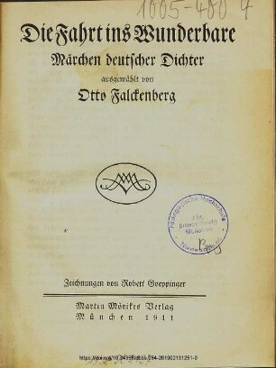 Die Fahrt ins Wunderbare : Märchen deutscher Dichter