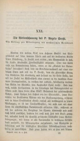 337-362 Die Weltanschauung des P. Angelo Secchi : ein Beitrag zur Widerlegung des mechanischen Monismus (Fortsetzung)