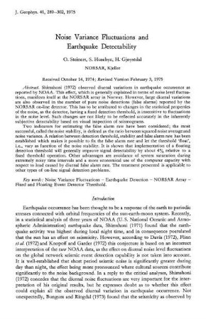 Noise variance fluctuations and earthquake detectability