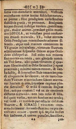 Novum Orbis Prodigium, Continuum Gratiae Miraculum, Magnus Patriarcha Sanctus Ignatius De Loyola Societatis Jesu Fundator