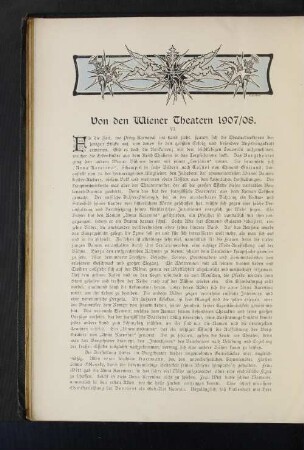Von den Wiener Theatern 1907/08