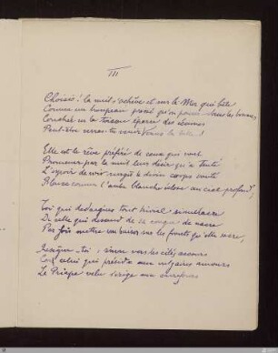 III. Choisis! La nuit s'achève et sur la Mer qui bêle