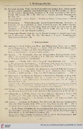 5. Kulturgeschichte (Nr. 814 - 924)
