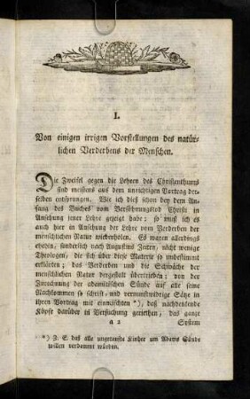 3-9, I. Von einigen irrigen Vorstellungen des natürlichen Verderbens der Menschen