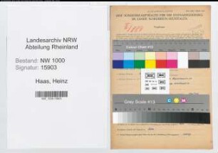 Entnazifizierung Heinz Haas, geb. 13.02.1909 (Abt.Leiter)