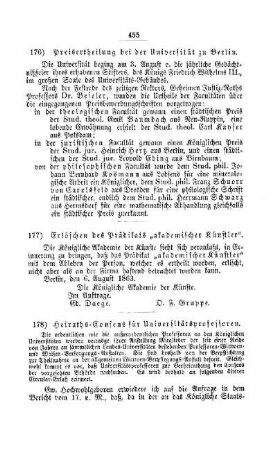 Erlöschen des Prädikats "akademischer Künstler" : [I. Akademien und Universitäten]
