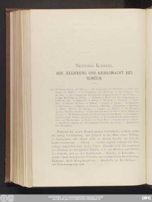 Neuntes Kapitel. Hof, Regierung Und Kriegsmacht Des Scheïch.