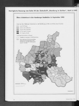 Ältere Arbeitslose in den Hamburger Stadtteilen im September 1995
