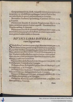 Mvsici Libri Diversarum linguarum.