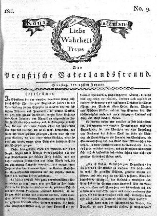 No. 9., vom 29sten Januar