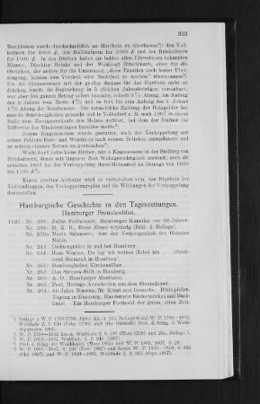 Hamburger Geschichte in den Tageszeitungen.