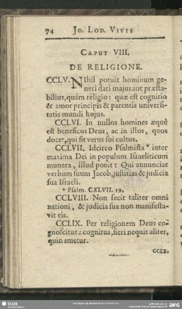 Caput VIII. De Religione
