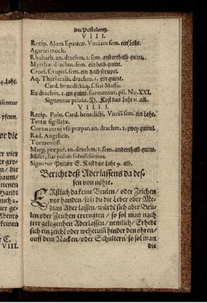 Bericht deß Aderlassens da dessen von nöhte