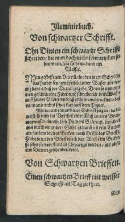 Von Schwartzen Brieffen.