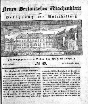 No. 49, Sonnabend, den 3. December 1831.
