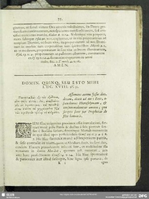 Domin. Quinq. Seu Esto Mihi Luc. XVIII. vs. 31.