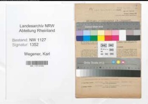 Entnazifizierung Karl Wegener , geb. 11.12.1911 (Lehrer)