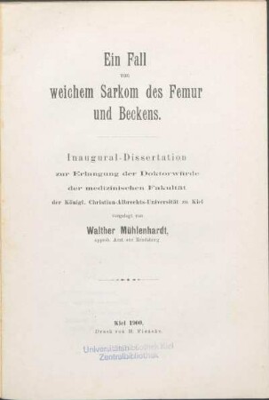 Ein Fall von weichem Sarkom des Femur und Beckens