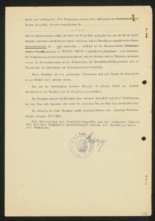 Bauaufnahme und Erweiterungsbau einer Scheune am Stall angebaut für Richard Becker, Kolberg: Bauschein, zweiseitig