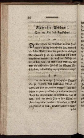 Siebenter Abschnitt. Von der Kur des Faulfiebers.