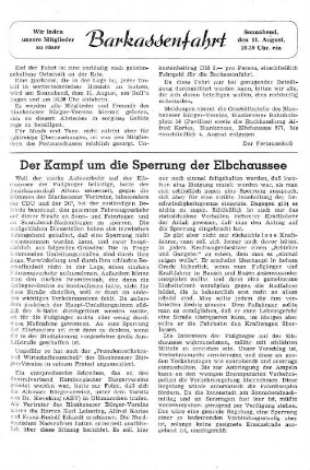 Der Kampf um die Sperrung der Elbchaussee