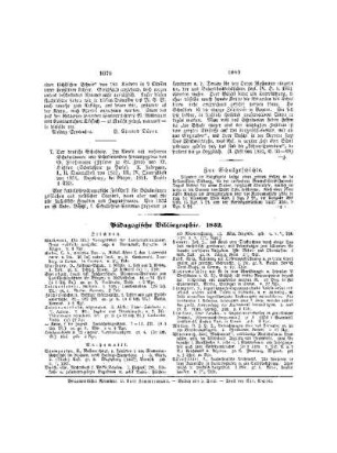 Pädagogische Bibliographie : 1852