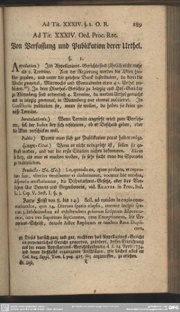Ad. Tit. XXXIV. Ord. Proc. Rec. Von Verfassung und Publikation derer Urthel