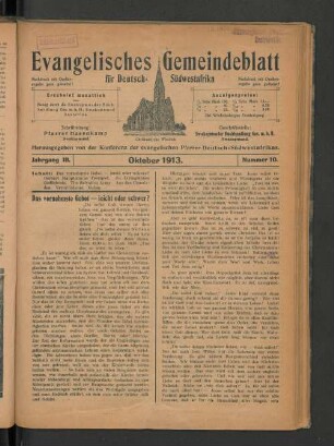 Jahrgang III. Oktober 1913. Nummer 10.