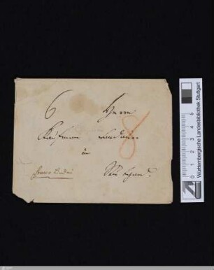 Briefumschlag, von Hölderlin adressiert