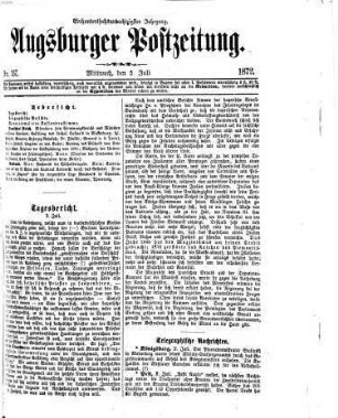 Augsburger Postzeitung. 1872 = Jg. 186, 7 - 12