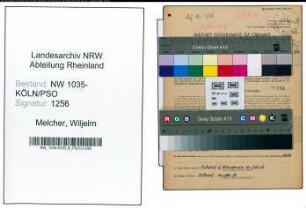 Entnazifizierung Wiljelm Melcher , geb. 24.05.1909 (Arbeiter)
