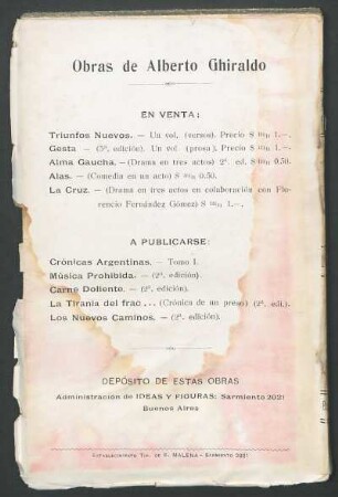 Obras de Alberto Ghiraldo
