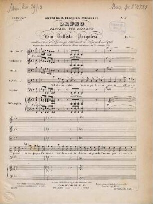 Orfeo : cantata per soprano