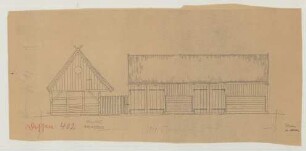 Dissen (Kreis Cottbus): [Hof Klammer]. Schuppen und Stall (Seitenansicht)